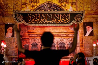 عزاداری شب تاسوعای حسینی در هیئت ثارالله -  مدرسه فیضیه قم