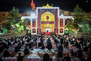 عزاداری شب تاسوعای حسینی در هیئت ثارالله -  مدرسه فیضیه قم