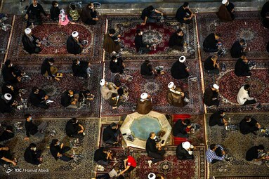 عزاداری شب تاسوعای حسینی در هیئت ثارالله -  مدرسه فیضیه قم