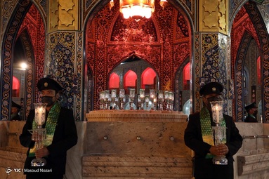 مراسم خطبه خوانی شب شهادت حضرت امام حسین (ع) - حرم مطهر رضوی