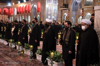 مراسم خطبه خوانی شب شهادت حضرت امام حسین (ع) - حرم مطهر رضوی