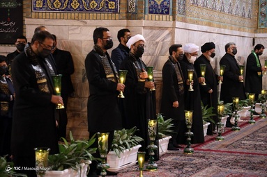 مراسم خطبه خوانی شب شهادت حضرت امام حسین (ع) - حرم مطهر رضوی