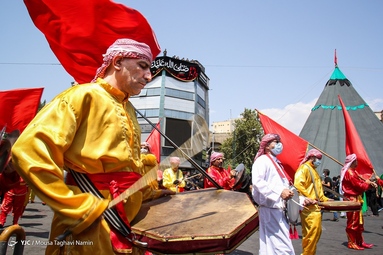 مراسم عزاداری و خیمه سوزان عاشورای حسینی - چهارراه گلوبندک
