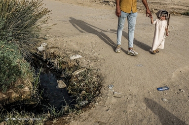 کوی سیاحی اهواز اسیر فاضلاب