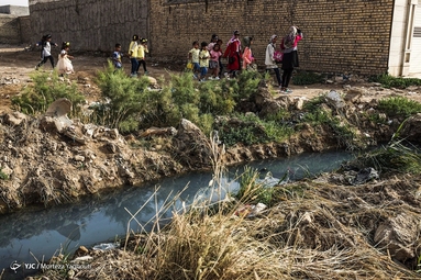 کوی سیاحی اهواز اسیر فاضلاب