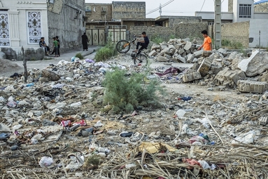 کوی سیاحی اهواز اسیر فاضلاب