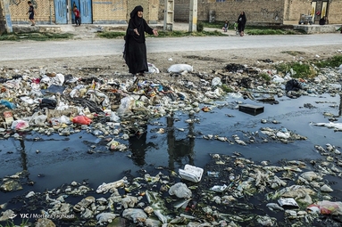 کوی سیاحی اهواز اسیر فاضلاب