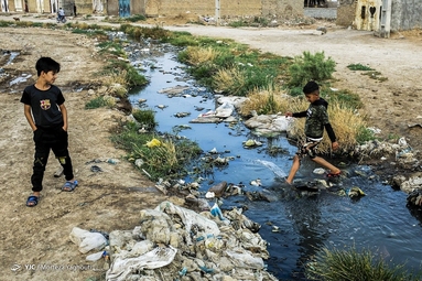 کوی سیاحی اهواز اسیر فاضلاب