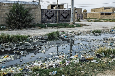 کوی سیاحی اهواز اسیر فاضلاب