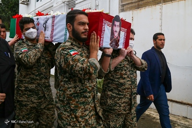 مراسم تشییع پیکر شهید «سید فاضل مدنی» و شهید «محمود حسرتی»