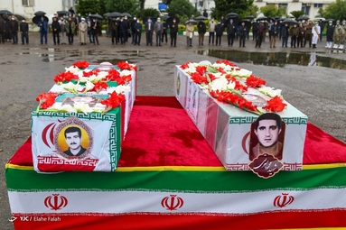 مراسم تشییع پیکر شهید «سید فاضل مدنی» و شهید «محمود حسرتی»