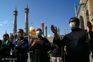 دسته عزاداری شهادت امام عسکری (ع) با حضور عزادارن اهل بیت - حرم حضرت معصومه (س)