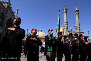 دسته عزاداری شهادت امام عسکری (ع) با حضور عزادارن اهل بیت - حرم حضرت معصومه (س)