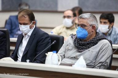 محسن رضایی معاون هماهنگی اقتصادی رییس جمهور در جلسه قرارگاه بازسازی مناطق زلزله زده اندیکا