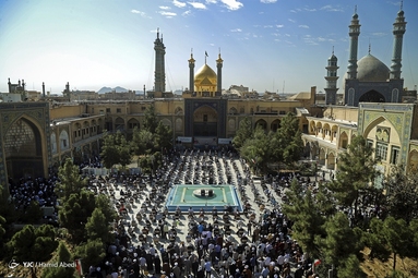 تجمع حوزویان حوزه علمیه قم در اعتراض به کشتار مردم افغانستان - قم