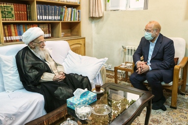 دیدار محمد باقر قالیباف رئیس مجلس شورای اسلامی با مراجع تقلید و علما در قم