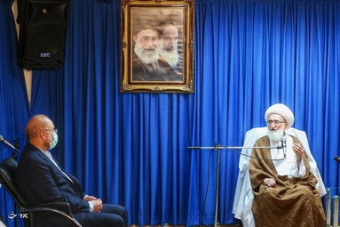 دیدار محمد باقر قالیباف رئیس مجلس شورای اسلامی با مراجع تقلید و علما در قم