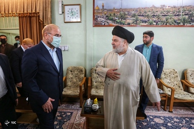دیدار محمد باقر قالیباف رئیس مجلس شورای اسلامی با مراجع تقلید و علما در قم
