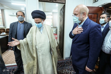 دیدار محمد باقر قالیباف رئیس مجلس شورای اسلامی با مراجع تقلید و علما در قم