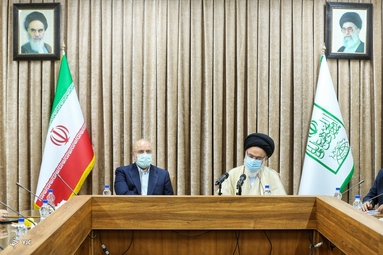 دیدار محمد باقر قالیباف رئیس مجلس شورای اسلامی با مراجع تقلید و علما در قم