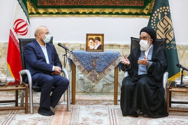 دیدار محمد باقر قالیباف رئیس مجلس شورای اسلامی با مراجع تقلید و علما در قم