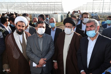 بازدید رئیس جمهور از پروژه باند دوم جاده پارس آباد - اردبیل و مجموعه گلخانه