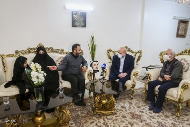 دیدار رئیس مجلس با خانواده شهید جمال محمدشاهی