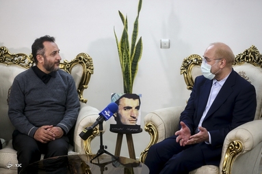 دیدار رئیس مجلس با خانواده شهید جمال محمدشاهی