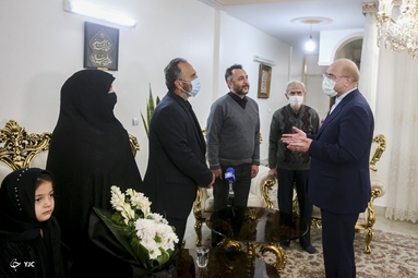 دیدار رئیس مجلس با خانواده شهید جمال محمدشاهی