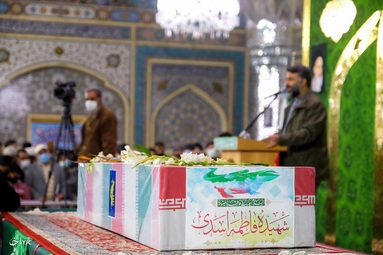 تشييع پیکر مطهر شهیده فاطمه اسدی در حرم مطهر حضرت رضا(ع)