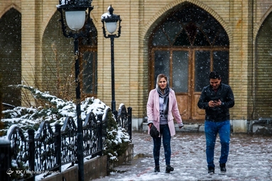 بارش برف پائیزی - تبریز
