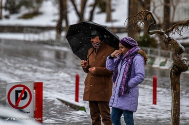 بارش برف پائیزی - تبریز