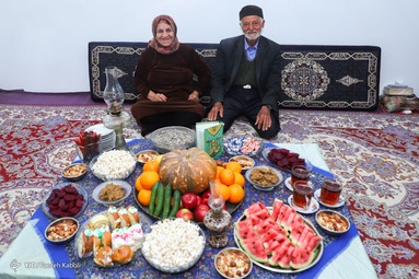 دورهمی شب یلدا در روستا - استان گلستان