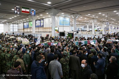 مراسم استقبال از ۵ شهید گمنام و ۴ شهید شناسایی شده دفاع مقدس - شیراز