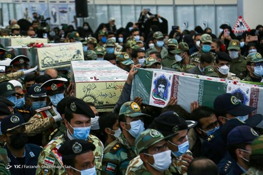 مراسم استقبال از ۵ شهید گمنام و ۴ شهید شناسایی شده دفاع مقدس - شیراز