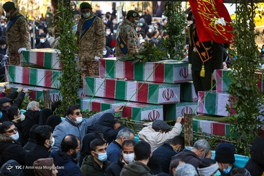 مراسم تشییع پیکر پاک ۱۵۰ شهید دفاع مقدس در سالروز شهادت حضرت فاطمه زهرا (س)  - دانشگاه تهران