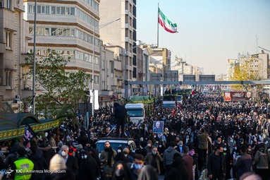 مراسم تشییع پیکر پاک ۱۵۰ شهید دفاع مقدس در سالروز شهادت حضرت فاطمه زهرا (س)  - دانشگاه تهران