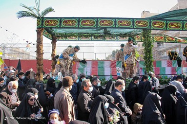 مراسم تشییع پیکر پاک ۱۵۰ شهید دفاع مقدس در سالروز شهادت حضرت فاطمه زهرا (س)  - دانشگاه تهران