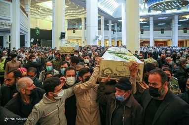 مراسم تشییع پیکر پاک پنج شهید گمنام تازه تفحص شده دفاع مقدس - شیراز
