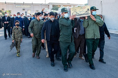 مراسم تشییع پیکر پاک چهار شهید گمنام تازه تفحص شده دفاع مقدس - بوشهر