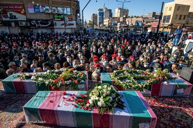 مراسم تشییع پیکر پاک سه شهید گمنام تازه تفحص شده دفاع مقدس -  اهواز