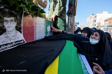 مراسم تشییع پیکر پاک سه شهید گمنام تازه تفحص شده دفاع مقدس -  اهواز