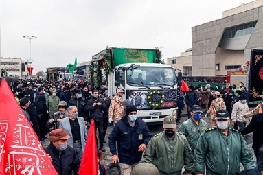مراسم تشییع پیکر ۹ شهید گمنام تازه تفحص شده دفاع مقدس - مشهد مقدس