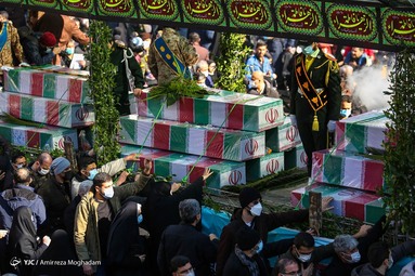 مراسم تشییع پیکر پاک ۱۵۰ شهید گمنام تازه تفحص شده دفاع مقدس - تهران