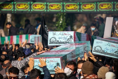 مراسم تشییع پیکر پاک ۱۵۰ شهید گمنام تازه تفحص شده دفاع مقدس - تهران