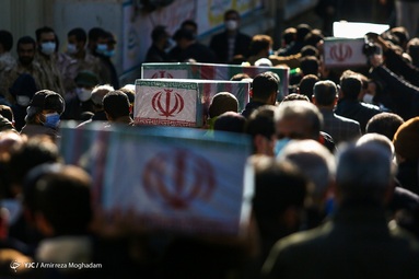 مراسم تشییع پیکر پاک ۱۵۰ شهید گمنام تازه تفحص شده دفاع مقدس - تهران