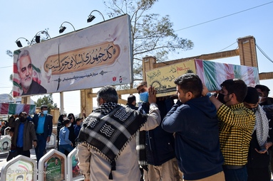 آیین استقبال از پیکر ۴ شهید گمنام دفاع مقدس - کرمان
