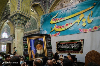 مراسم تشییع پیکر آیت الله علوی گرگانی - قم
