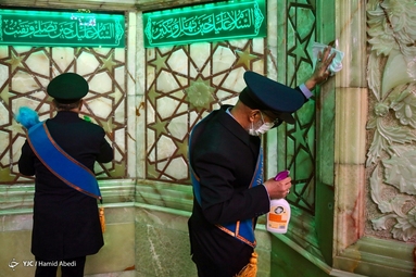 آیین غبارروبی مسجد جمکران در آستانه ماه مبارک رمضان