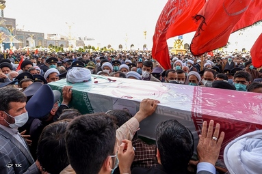 تشییع پیکر روحانی شهید «محمد اصلانی» - حرم رضوی